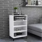 Wooden Sideboard Buffet Cabinet Storage Hallway Book Rack Display Shelf White