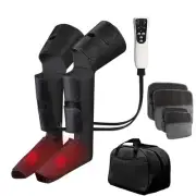 Leg Air Compression Massager for Foot Heat, Air Compression Calf Massage and ...