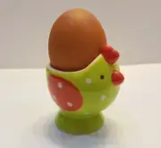 Green CHICKEN Figurine Egg Cup Ceramic Lovely Kitchen Collectibles Home Decor