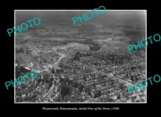 OLD LARGE HISTORIC PHOTO WYNNEWOOD PENNSYLVANIA, TOWN AERIAL VIEW c1940