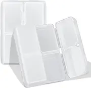 FYY Daily Pill Organizer, 7 Compartments Portable Pill Case Travel Pill Organizer,[Folding Design]Pill Box for Purse Pocket to Hold Vitamins,Cod Liver Oil,Supplements and Medication-Clear