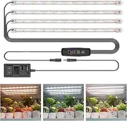 Kullsinss Grow Lights for Indoor Plants, 36W 240 LED Full Spectrum Grow Light Strip with Auto ON/Off 3/9/12H Timer, 10 Brightness, 3 Lighting Spectrum, Plant Light for Seed Starting BL-T40B