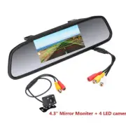 Car 4.3 TFT Mirror Video Parking Monitor Reversing CCD Rear View LED Camera Kit