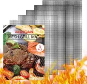 Grill Mesh Mat - Set of 5 Non Stick BBQ Grill Mats, Heavy Duty, Reusable