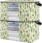 sanluoli 60L 2 Pack Underbed Shoe Storage with Reinforced Handles, clear window Clothes Boxes For Closet