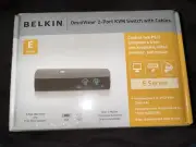 New In Box Belkin OmniView 2-Port KVM Switch With Cables E Series F1DB102P2-B