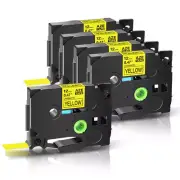 For Brother P-Touch TZ TZ-631 12mm Black on Yellow Standard Laminated Tape 5Pack