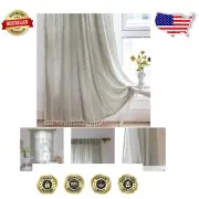Sage Green Boho Chic Textured Curtains, 72’’L x 52’’W - Light Filtering Drapes