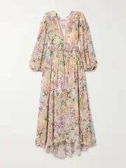 [Zimmermann] Zimmermann - Halliday Gathered Floral-print Silk-crepe Maxi Dress - Multi - 1 1 Multi