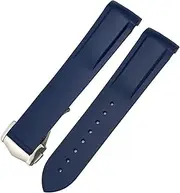 [GUMMMY] 20mm Curved Rubber Watchband Fit For Omega Speedmaster Moonwatch Seamaster 300 AT150 Strap