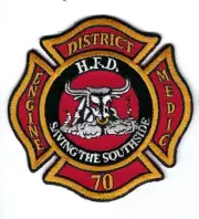 HFD Houston Fire Dept. TX Texas Engine Medic District 70 patch - NEW!