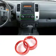 Red Alloy Air Condition Button Knob Ring Cap Cover For Nissan Frontier 2009-2020 (for: Nissan)