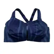 Victoria's Secret Knockout Front-Close Sports Bra Navy Ripple Size 36DD
