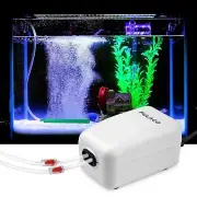 Dual Outlet Aquarium Air Pump Quiet Oxygen Pump with Accessories for 10 to 10...