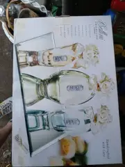 Vintage New Old Stock Cellini Crystal Bottles With Mirrored Tray