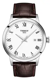 Tissot Classic Dream Leather Strap Watch, 42mm in White at Nordstrom One Size