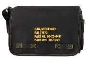 Heavyweight Canvas Messenger Bag – Vintage Military Stencil Crossbody Tote