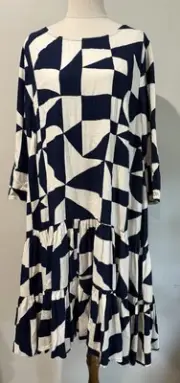 Mister Zimi Arabella Dress Pepper Blue White New With Tag Size 10 RRP $189