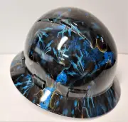 Safety Blue Skeleton Hard Hat HDPE Hydro Dipped Full Brim