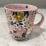 PURR MAMA Beautiful Pink Cat Kitten 16 oz Coffee Tea Mug Valentines Mothers Day