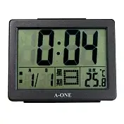 A-ONE TG-071 小巧LCD多功能顯示桌上型夜光鬧鐘- 深灰色