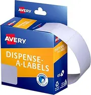 Avery Rectangle Dispenser Labels - Removable Price Stickers - Identification Labels - Office Supplies - White, 49 x 24 mm, 325 Labels / 1 Roll (937221)
