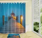 Lights Fence Waterproof Bathroom Polyester Shower Curtain Liner Water Resistant