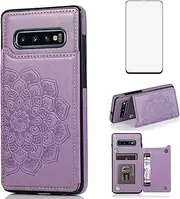 Asuwish Phone Case for Samsung Galaxy S10e with Tempered Glass Screen Protector and Wallet Cover Leather Flip Credit Card Holder Stand Cell Glaxay S 10e Gaxaly 10se Galaxies Se10 Women Men Purple