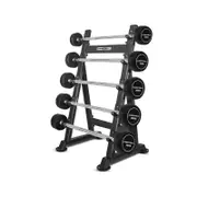 CORTEX ALPHA Series Fixed Barbell Weight Set of 5 (10kg, 15kg, 20kg, 25kg, 30kg) + 5-Tier Storage Stand