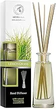Reed Diffuser Lemongrass 100ml with Rattan Sticks - Room Diffuser - Home Fragrance - Aromatherapy Air Freshener - Scented Diffuser