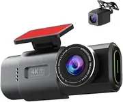 4K Dashcam Mini Camera Recorder GPS WiFi 64G Parking Dual Lens with 1080P Rearview Camera Night Vision Black Box for Car