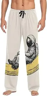 [PDZRMY] Pajama Pants Astronaut Red Balloon Banana for Men Men's Separate Bottoms, Lounge Pants with Pockets S