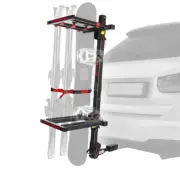 TYGER BLACK HITCH MOUNT SKI & SNOWBOARD RACK 1.25" or 2" RECEIVER WITH LOCKS
