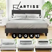 Artiss Bed Frame King Queen Double King Single Mattress Base Wooden Fabric
