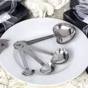 75 sets SILVER Heart Spoons Wedding Favors Birthday Events Decorations Supplies