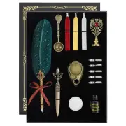 Quill Pen and Ink Set - Feather Calligraphy Dip Pen with Wax Seal Stamp Kit a...