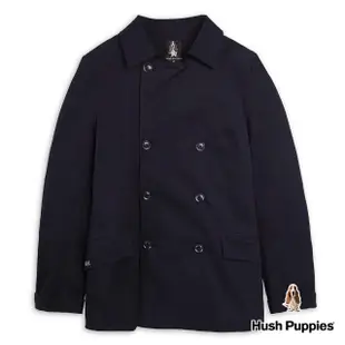 【Hush Puppies】男裝 外套 雙排釦造型風衣外套(丈青 / 34117204)