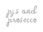 PJS AND PROSECCO Cursive Letter Balloon Banner - Bachelorette Party Decorations
