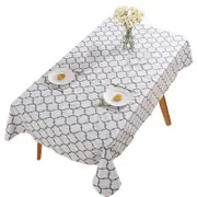 Rectangle Tablecloth Dining Table Cover for Christmas Kitchen Party Decor-White