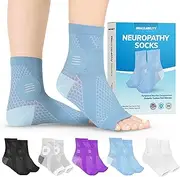 BraceAbility Compression Socks for Circulation - 20-30 mmHg Knee High Neuropathy Open Toe Stockings Best for Varicose Veins, POTS, Restless Leg, Toeless Support for Men or Women - 1 Pair