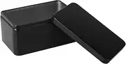 [Housoutil] Black Tin Box with Lid, Rectangular Tins Box Storage Empty, Metal Container for Tea, Treats, , Candle, Favors and Crafts Candies
