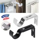 4/10PC Curtain Rod Brackets Basics Adjustable Curtain Rod Tool Wall Bracket Hook