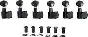 KAISH 21:1 Dual Pin (No Screws) Locking Tuners 2 Pin Locking Tuning Keys Pegs Tuning Machine Heads fits for American Series Strat/Tele Guitars Vintage Oval Button Black