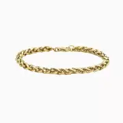 Pori Jewelry 10K Gold 5.5mm Spiga Wheat Chain Bracelet 8 Inches