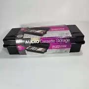 Vintage Alpha 15 Capacity Audio Cassette Tape Storage Case Holder Hard Plastic