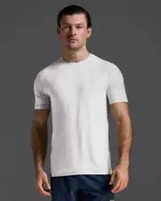 Signature Tee, 2XU, XL, White/White, Male