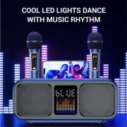 Karaoke Bluetooth Speaker Wireless Microphone Portable Subwoofer Home Stereo Set