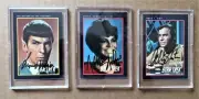 Star Trek TOS Leonard Nimoy - Nichelle Nichols - William Shatner signed cards !