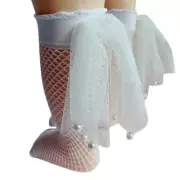 Nylon Socks Knitted Fishnet Knee-High Stockings for Kids Girls Breathable Unisex