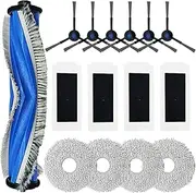 Replacement Parts Accessories Kit Compatible with ECOVACS DEEBOT T30S/ T30S Combo/Yeedi M12 PRO+ Robot Vacuum Cleaner 1 Roller Brush,6 Side Brushes,4 Hepa Filters,4 Mop Pad